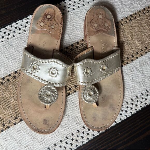 Jack Rogers Platinum Gold Slide Sandal - Picture 4 of 9